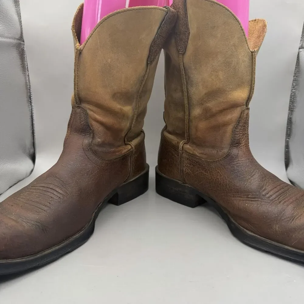 Ariat Rambler DistresseWestern Work Boots Mens Size 12D Brown Leather Square Toe
